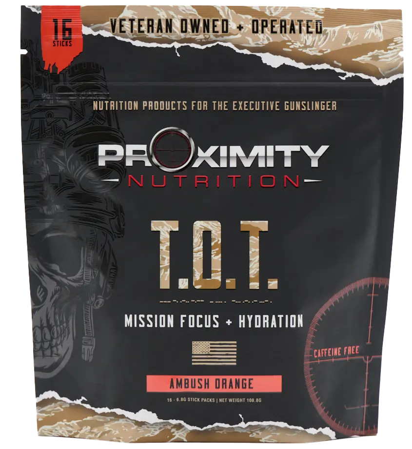 T.O.T. Ambush Orange — Caffeine-Free Electrolyte Mix, 16 Sticks
